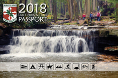 Photo of: Waterfall with passport text