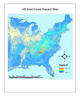 US East Coast Hazard Map for Sudden Oak Death