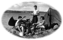 Maine Memory Network photo of campers at Damariscotta Lake circa 1950.