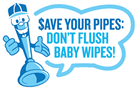 Save Your Pipes: Don't Flush Baby Wipes logo