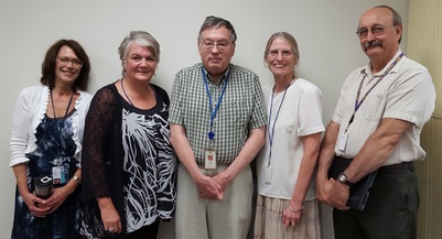 Key participants in the development and implementation of the new system are (from left): Cecile Sprout, Karen Blake, Richard Greenwald (OIT), Marty H