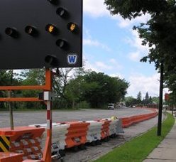 Construction activity on an Ann Arbor roadway