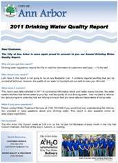 2011 Water Quality Report cover image