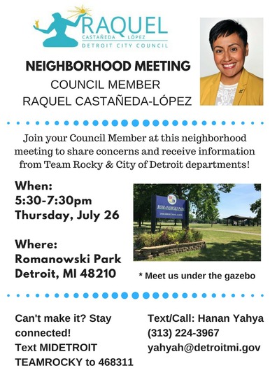 Flyer for Romanowski park meeting