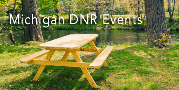 Michigan DNR Events header with picnic table