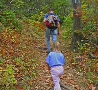 Two people hiking