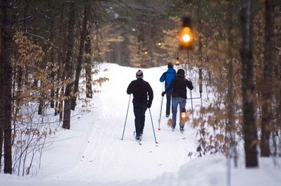 Lantern-lit skiing