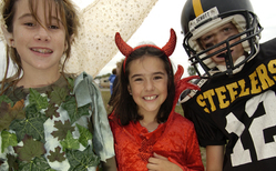 Children in halloween costumes