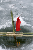Tip-ups, ice fishing equipment