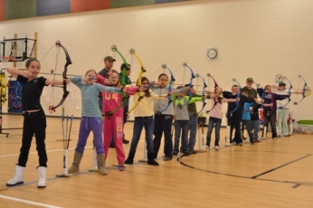 Roscommon students archery lineup
