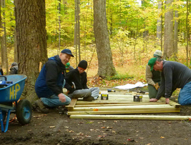 Friends of Maybury State Park building a boardwalk