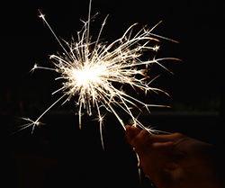 To help prevent wildfires, always place sparklers in a bucket of water after they've gone out. 