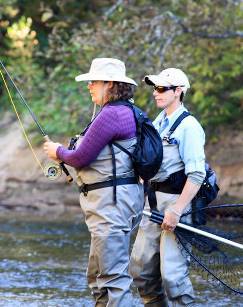 women fly fishing