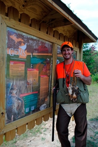 hunter next to GEMS information station