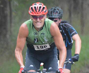 Biking on gravel road