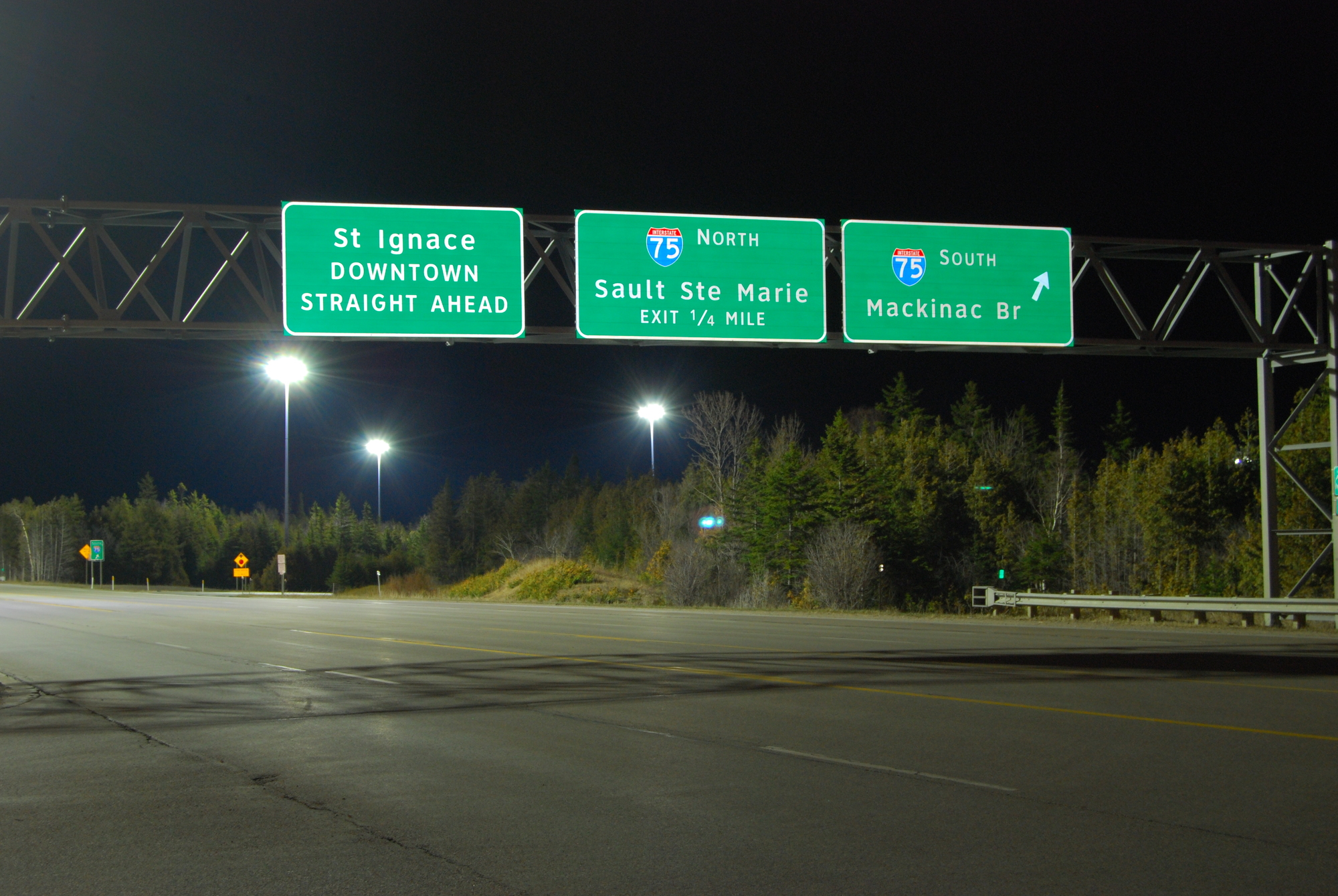 Tower lights at night
