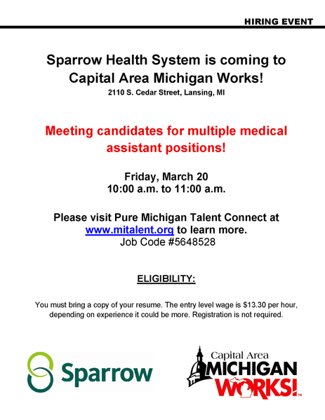 Sparrow Health Service Hiring Event