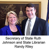 Secretary of State Ruth Johnson and State Librarian Randy Riley