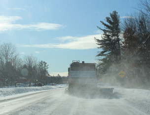 Plow view from behind