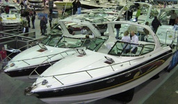 Watercraft on sale at the Detroit Boat Show, courtesy the Michigan Boating Industries Association