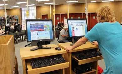 Library computer user