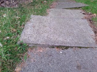uneven sidewalk