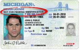 Driver license not for federal ID