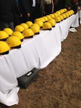 Row of hard hats
