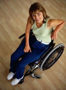 Woman using wheelchair