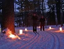 Candlelight skiers