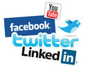 YouTuber, Facebook, twitter, and LinkedIn logos