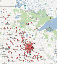 Tree Inspectors locations in Minnesota map