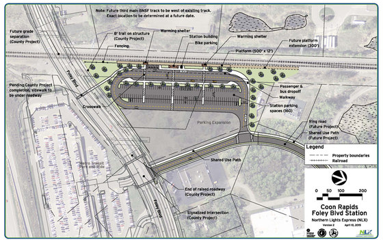 Conceptual layout of the Coon Rapids station