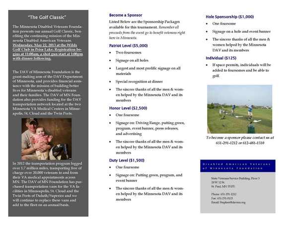 DAV Sponsorship Brochure