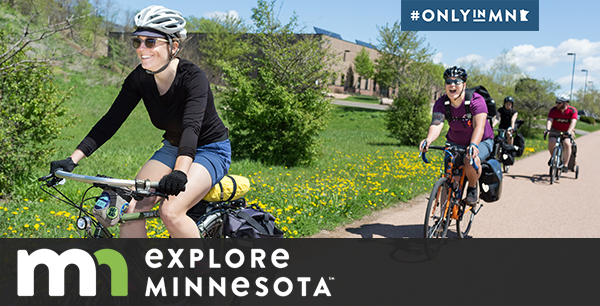 Bicycle tourists on the Bruce Vento Trail, St. Paul