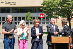 Governor Dayton at Mankato Civic Center Expansion