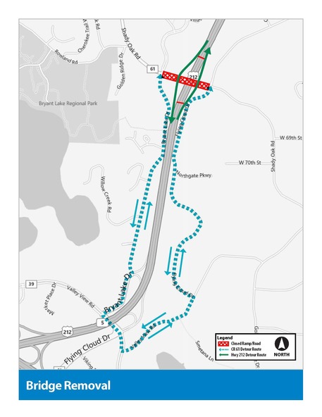 shady oak road detour map