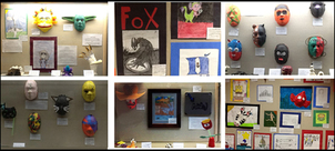 Gallery of student artwork on display