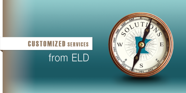 Headline: Get Results with Customized Services from ELD with State of MN themed Compass Graphic pointing to Solutions 