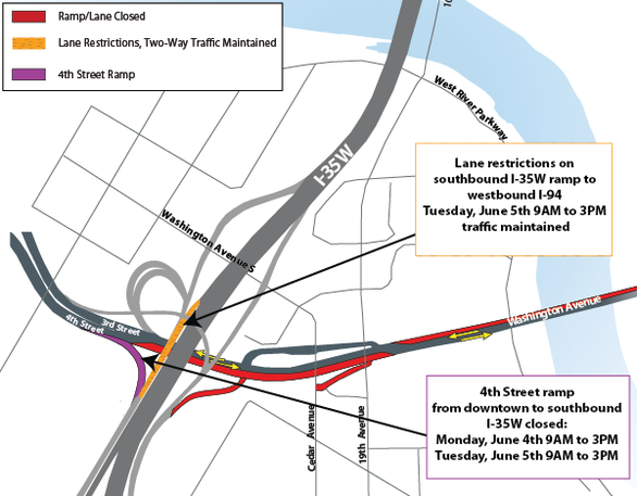 I35W ramp graphic