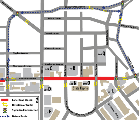 univ closure detour map