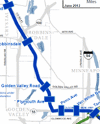 Map excerpt of Bottineau Transitway