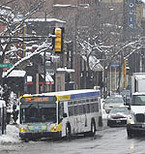 Metro Transit bus on snowy day