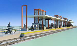 rendering of Town Square station type