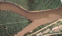 Confluence of Minnesota River and Mississippi