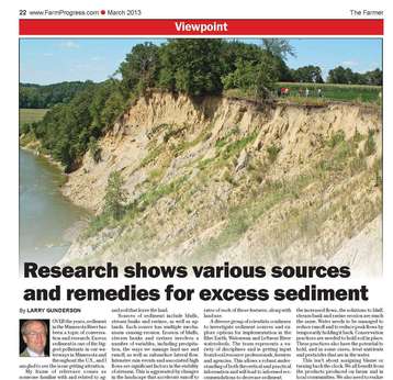 Gunderson addresses sediment in The Farmer magazine