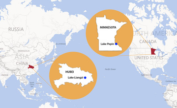 Sister Lakes: Pepin in Minnesota and Liangzi in China