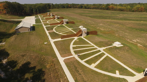 Aerial view of the shotgun overlays at the new Busch Shooting Range