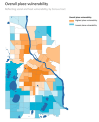 Overall social and landscape vulnerability map in Minneapolis 