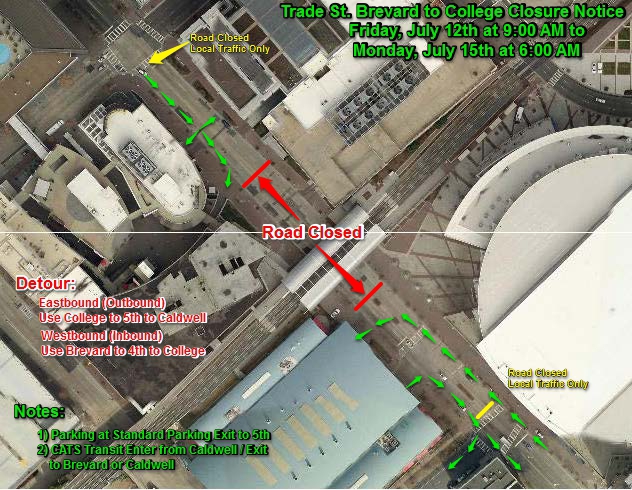 College to Brevard Closure Map